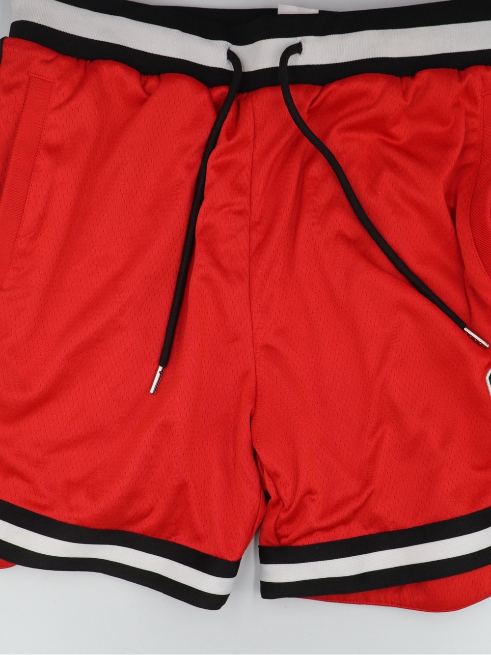 YoungLA Red Athletic Shorts with Black & White Trim